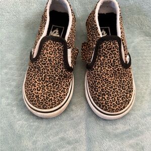 Vans Kids Slip-On Shoes in Leopard Print